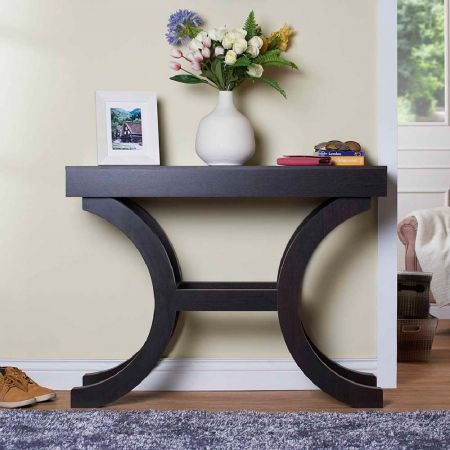 Semicircle Table Legs Thick Wood Board Console Table